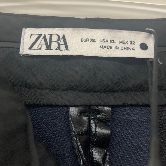 Zara Black Faux Leather Pants NWT - Picture 3 of 13